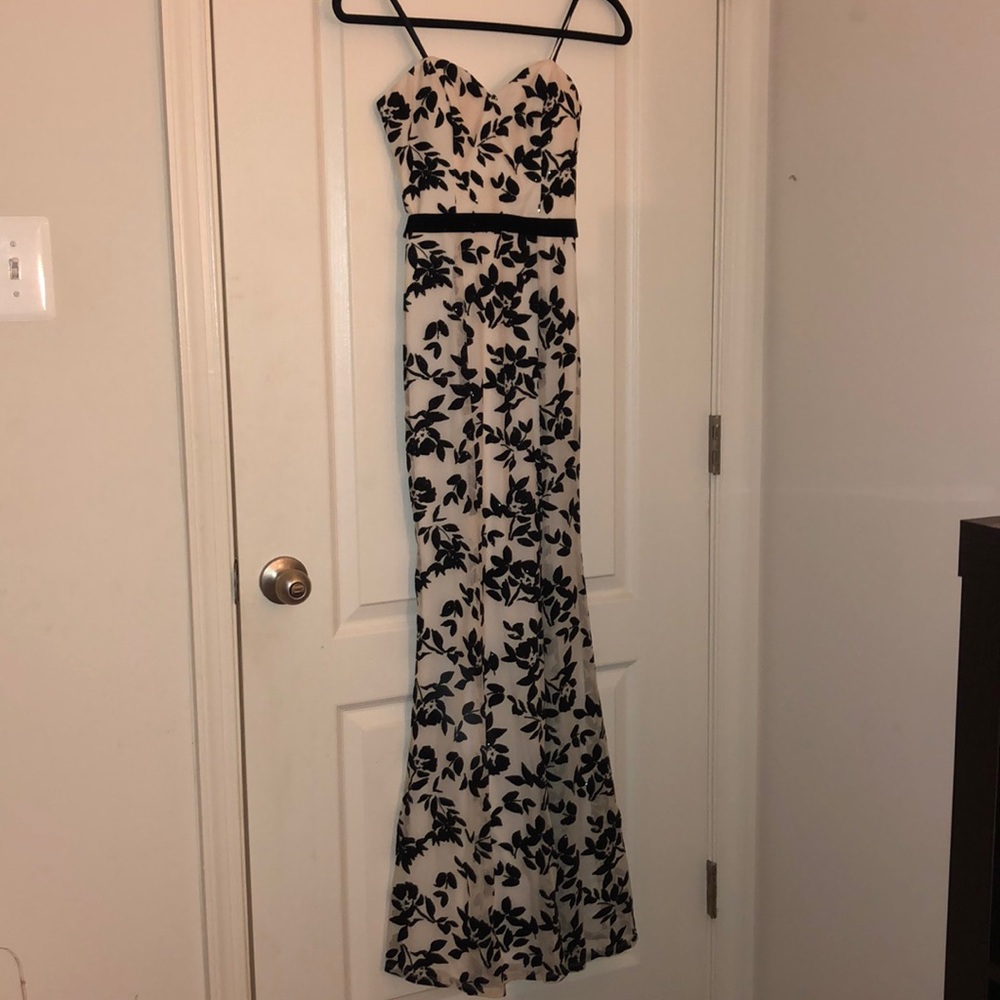 black and white prom dress